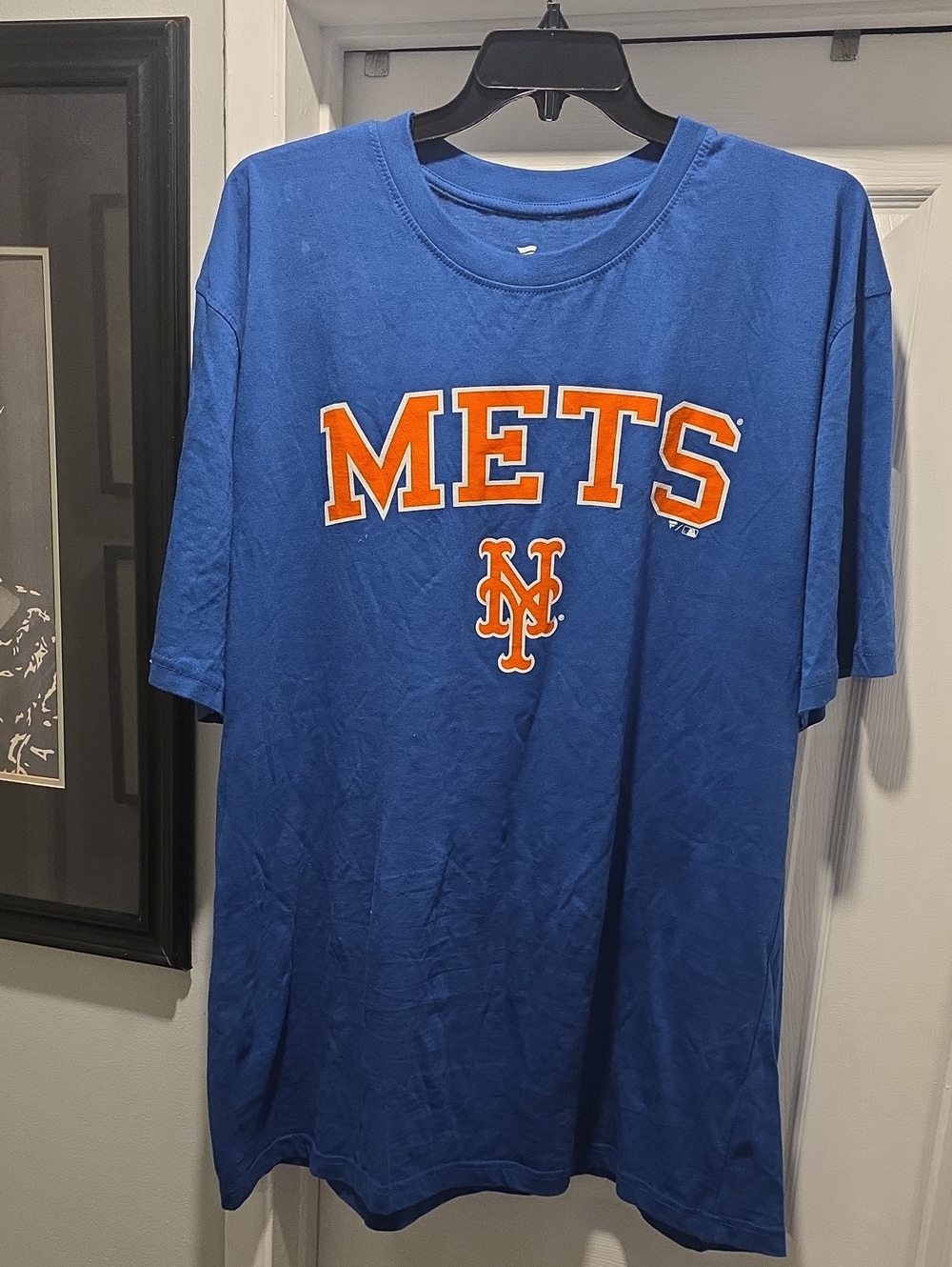Fanatics Blue New York Mets Tee with Orange Logo